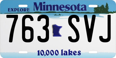 MN license plate 763SVJ