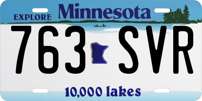 MN license plate 763SVR