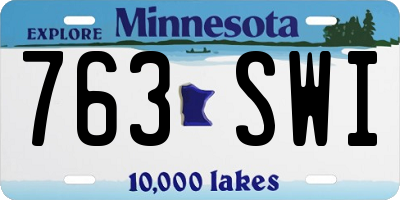 MN license plate 763SWI