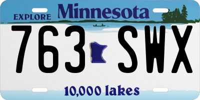 MN license plate 763SWX