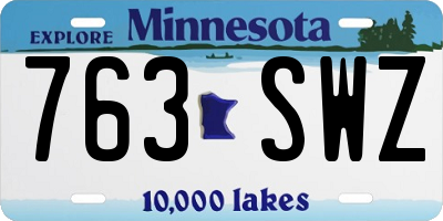 MN license plate 763SWZ