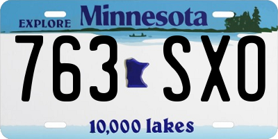 MN license plate 763SXO