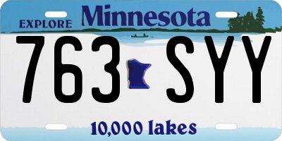 MN license plate 763SYY