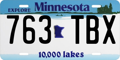 MN license plate 763TBX