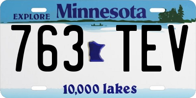 MN license plate 763TEV