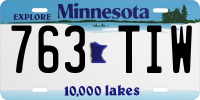 MN license plate 763TIW
