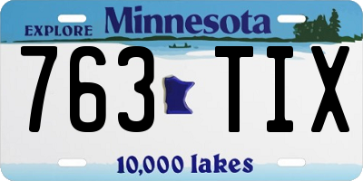 MN license plate 763TIX
