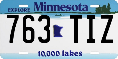 MN license plate 763TIZ