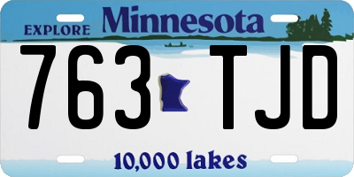 MN license plate 763TJD