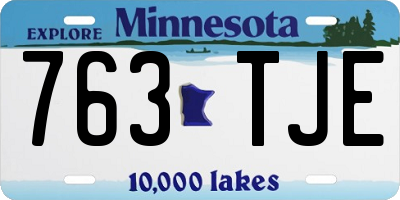 MN license plate 763TJE
