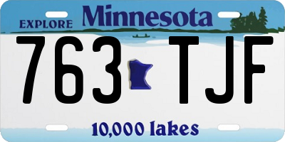 MN license plate 763TJF