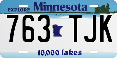 MN license plate 763TJK
