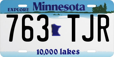 MN license plate 763TJR