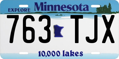 MN license plate 763TJX