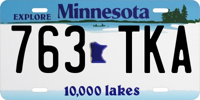 MN license plate 763TKA