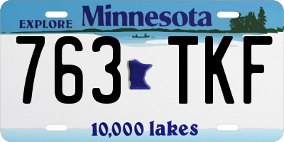 MN license plate 763TKF