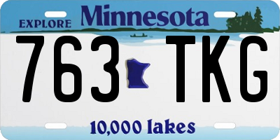 MN license plate 763TKG