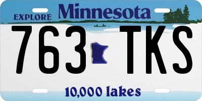 MN license plate 763TKS