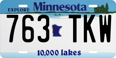 MN license plate 763TKW