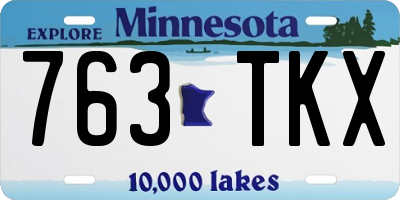 MN license plate 763TKX