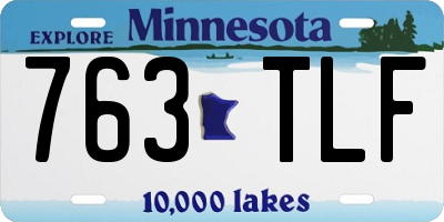 MN license plate 763TLF