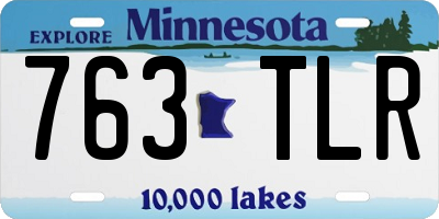 MN license plate 763TLR