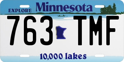MN license plate 763TMF