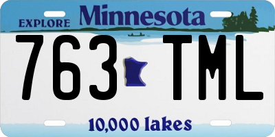 MN license plate 763TML