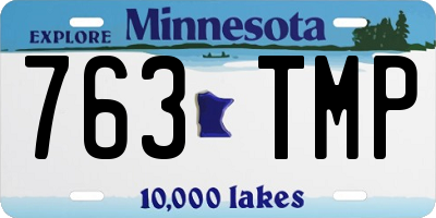 MN license plate 763TMP