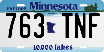 MN license plate 763TNF
