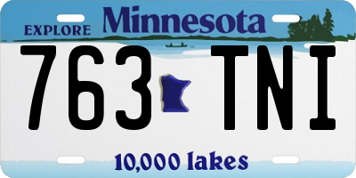MN license plate 763TNI