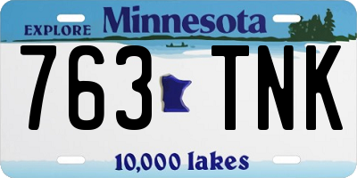 MN license plate 763TNK