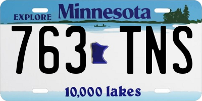 MN license plate 763TNS
