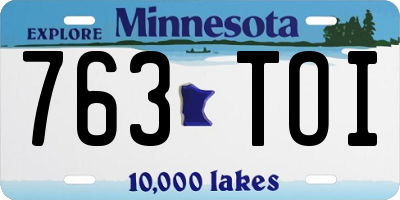 MN license plate 763TOI