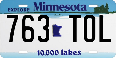 MN license plate 763TOL