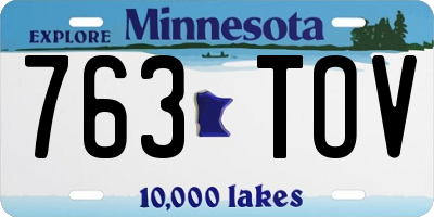 MN license plate 763TOV