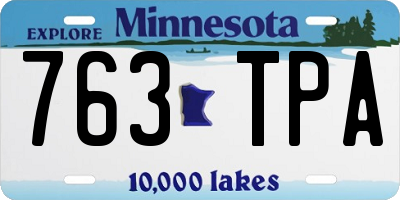 MN license plate 763TPA