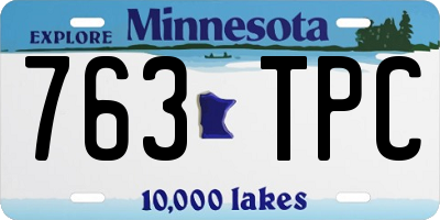 MN license plate 763TPC