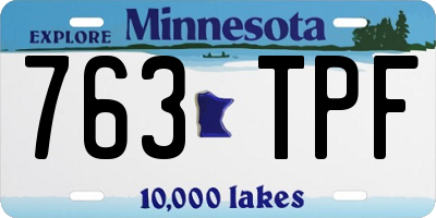 MN license plate 763TPF