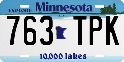 MN license plate 763TPK