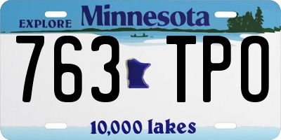 MN license plate 763TPO