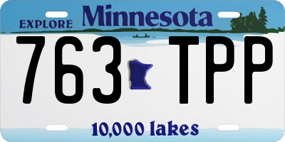 MN license plate 763TPP