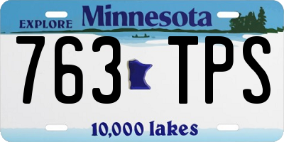 MN license plate 763TPS
