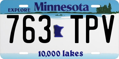 MN license plate 763TPV