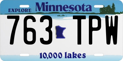 MN license plate 763TPW