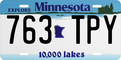 MN license plate 763TPY