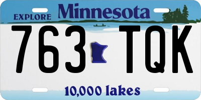 MN license plate 763TQK