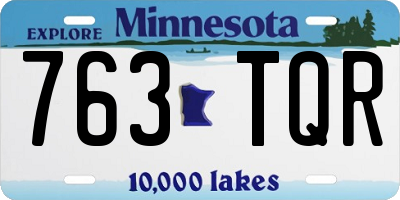 MN license plate 763TQR
