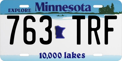 MN license plate 763TRF