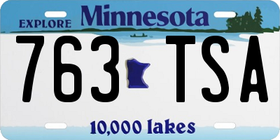 MN license plate 763TSA